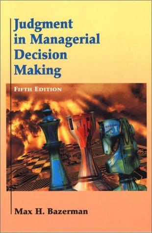Judgment in Managerial Decision Making - cover